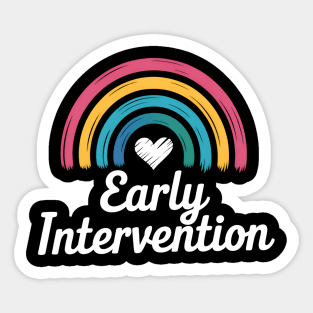 Rainbow Early Intervention Heart Teacher Interventionist Sticker